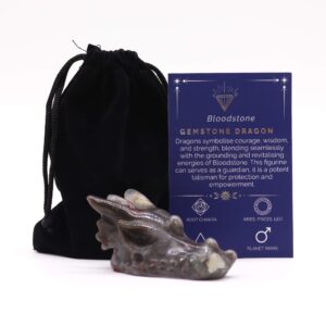 Gema Cabeza de Drag?n Grande - Piedra de sangre 60x30x35mm